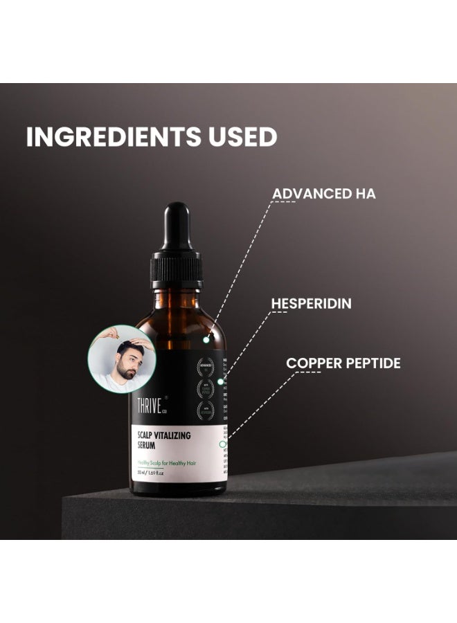 ThriveCo Scalp Vitalizing Serum | Tightens Scalp Skin, Combats Inflammation, Gives Hydration, Prevents Hair Breakage, Makes Hair Stronger From The Roots & Promotes Hair Growth | For Men & Women | 50ml - Image 3